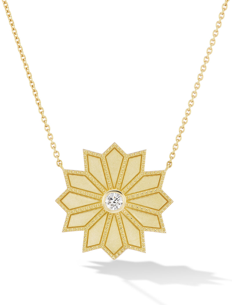 Sacred flower necklace by fine jewelry designer Orly Marcel