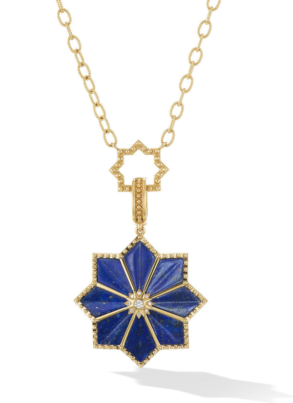 Lapis Lazuli Pendant with 24" gold chain by fine jewelry designer Orly Marcel