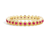 18 karat yellow gold ruby mandala petal stacking ring by fine jewelry designer Orly Marcel