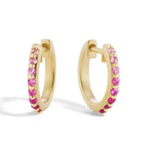 18 karat yellow gold ruby and diamond earrings by fine jewelry designer Orly Marcel