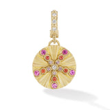18 karat yellow gold with multicoloured sapphires and diamonds by fine jewelry designer Orly Marcel