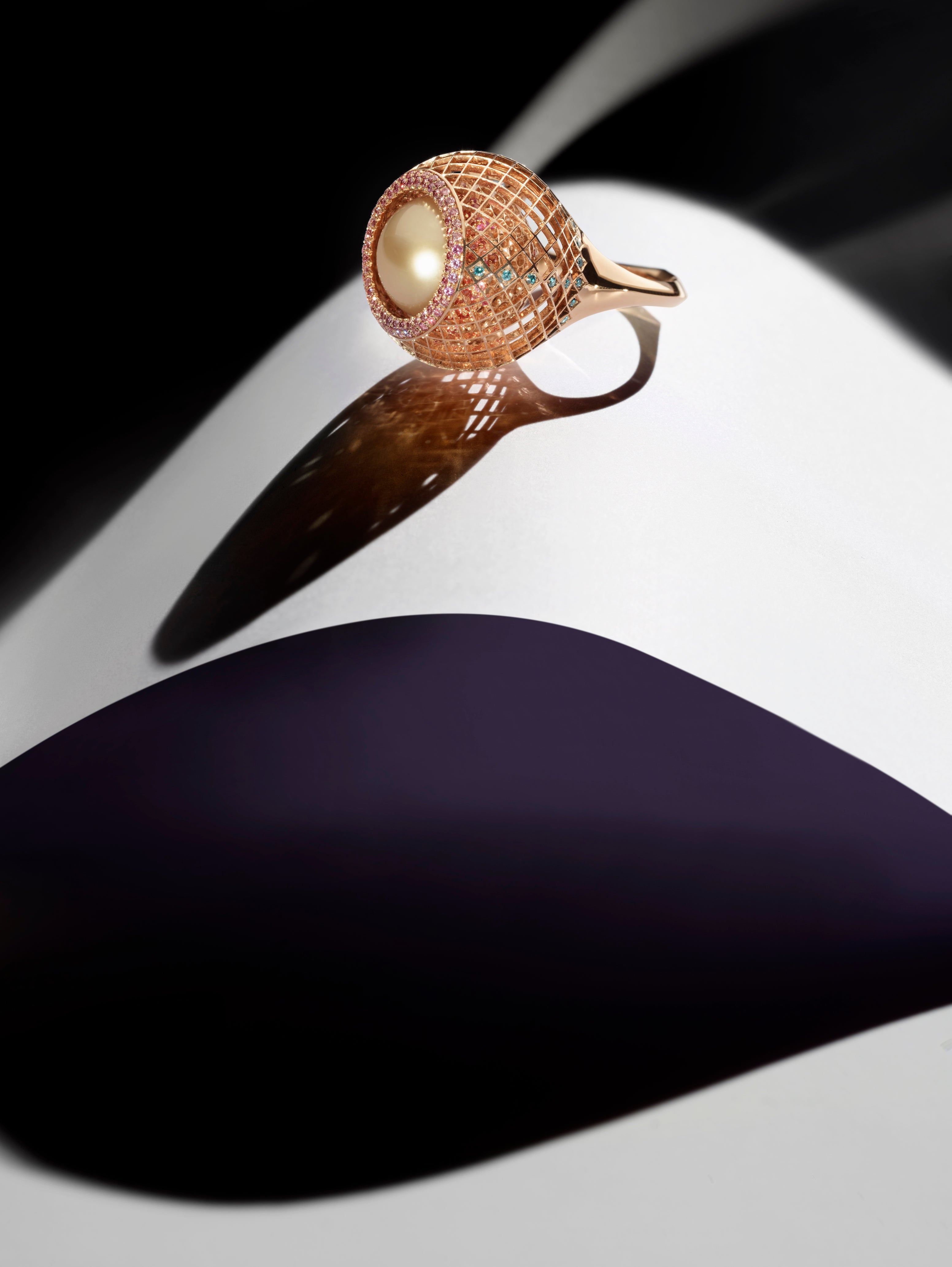 Pearl sapphires ring by jewelry designer Nigel O'Reilly