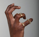 18 karat recycled gold ring inspired by melting water by fine jewelry designer Capucine H