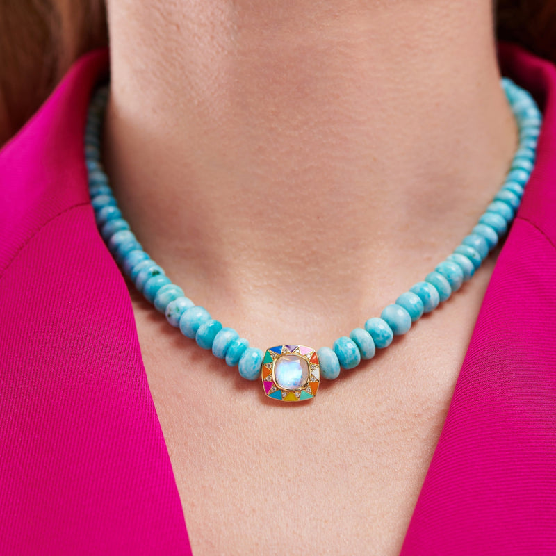 Van Den Abeele Turquoise-blue Larimar choker necklace