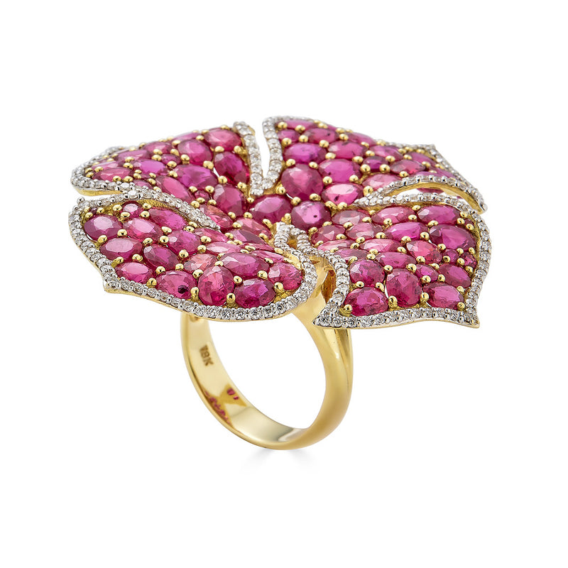 Piranesi - Ruby Mosaique flower ring - Ethos of London - Contemporary ...