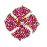 Ruby Mosaique flower ring by fine jewelry house of Piranesi
