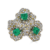 Yellow Diamond Emerald Ring