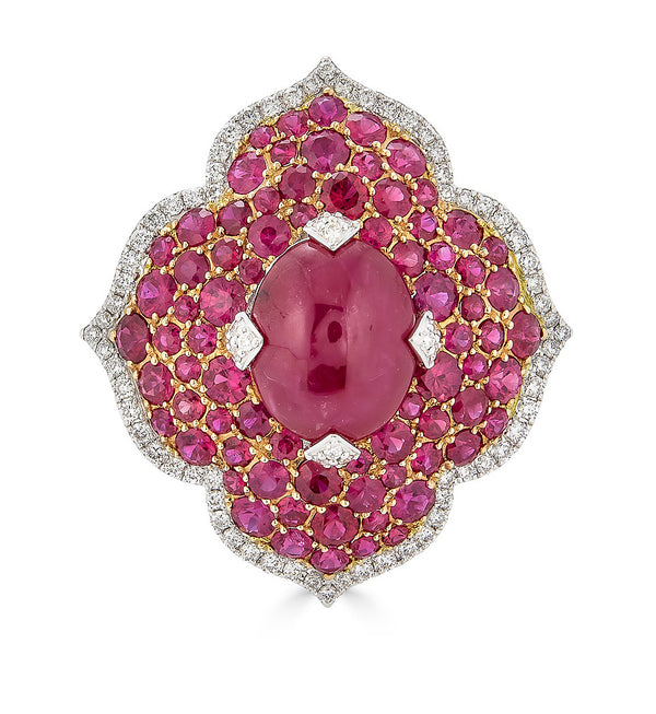 Ruby and diamond ring by fine jewelry house of Piranesi