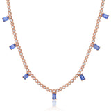 Blue sapphire and diamond necklace by award winning fine jewelry designer Graziela Gems