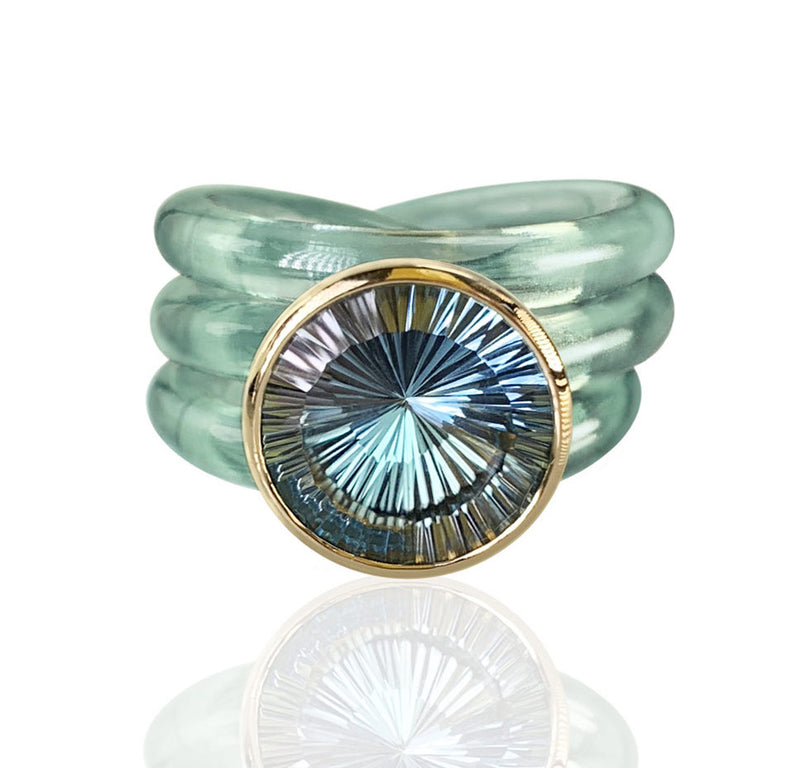 Topaz light blue Athena ring from fine jewelry designer Monika Seitter