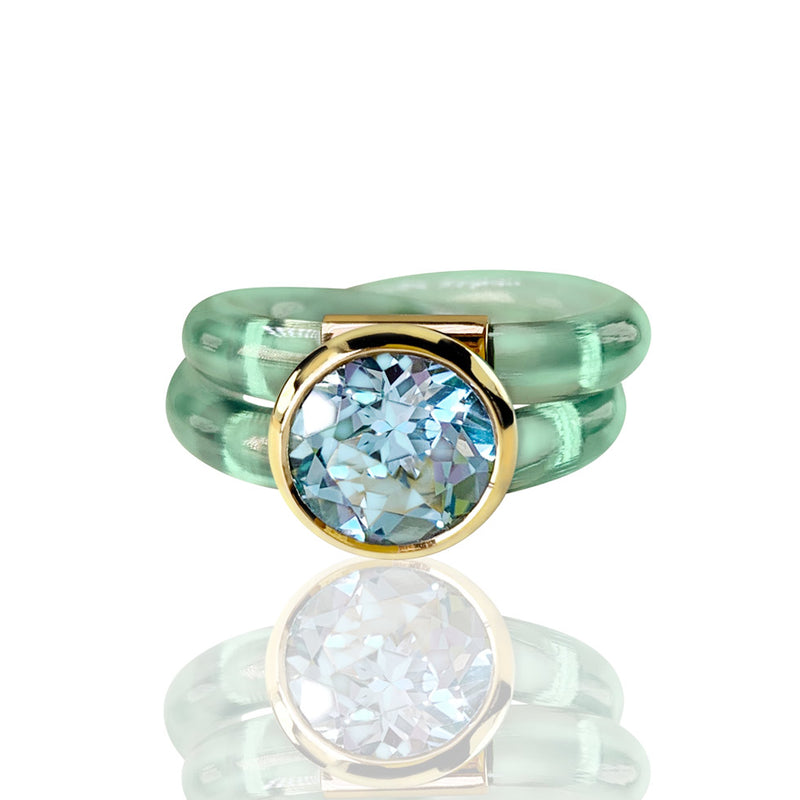 Topaz light blue Maui ring by fine jewelry designer Monika Seitter