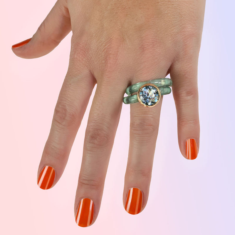 Topaz light blue Maui ring by fine jewelry designer Monika Seitter