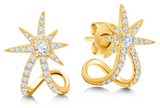 Diamond star stud earrings by fine jewellery designer Graziela
