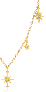 Starburst diamond adjustable necklace in 18 karat yellow gold by award winning fine jewelry designer Graziela