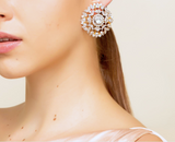 Diamond 18 karat gold earrings by fine jewelry designer ESTAA