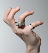 18 karat white gold and diamonds ring by fine jewelry designer Capucine H