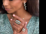 Paraiba Tourmaline & Diamond Vine Earrings