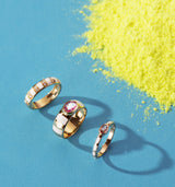 18 karat gold ring with pink sapphire by fine jewelry house Van Den Abeele