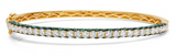 Emerald and Diamond bangle in 18 karat gold by award winning fine jewelry designer Graziela.