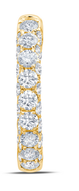 Diamond couture hoop earrings in 18 karat yellow gold by award winning fine jewelry designer Graziela
