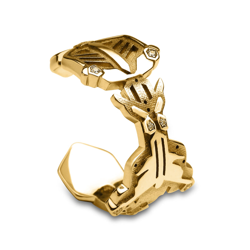 18 karat recycled gold diamonds ring by fine jewelry designer Capucine H