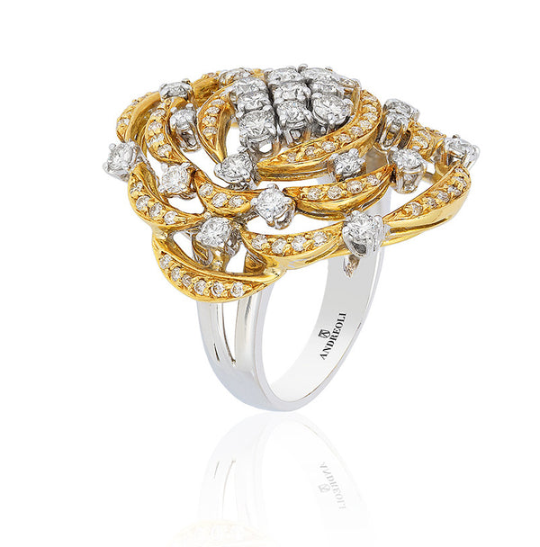 18 karat gold and diamond ring by American purveyor of haute joaillerie Andreoli